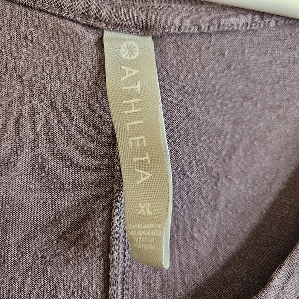 Athleta modal blend cap short sleeve curved hem oversized shirt, XL Purple - Picture 3 of 4